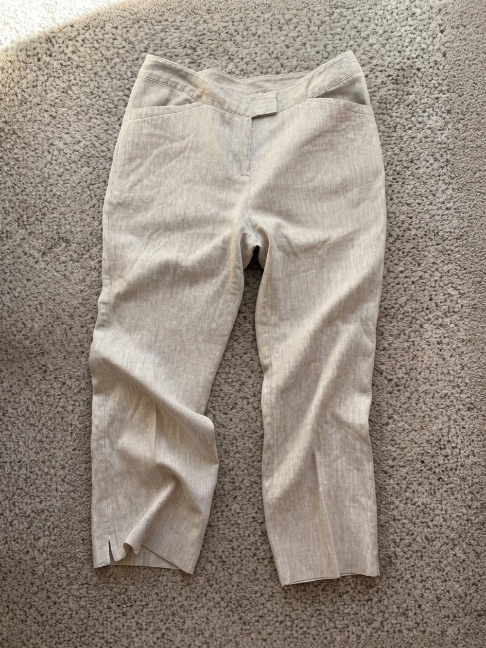J. Jill Cropped Pull-On Pants in Light Beige